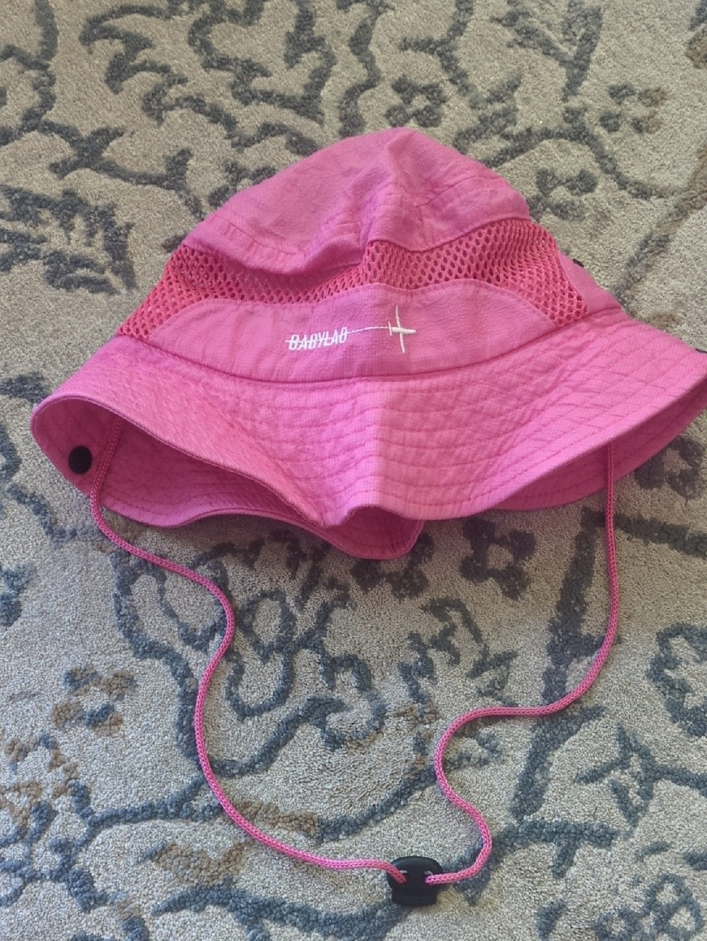 Pink Kids Sun Bucket Hat with Chin Cord